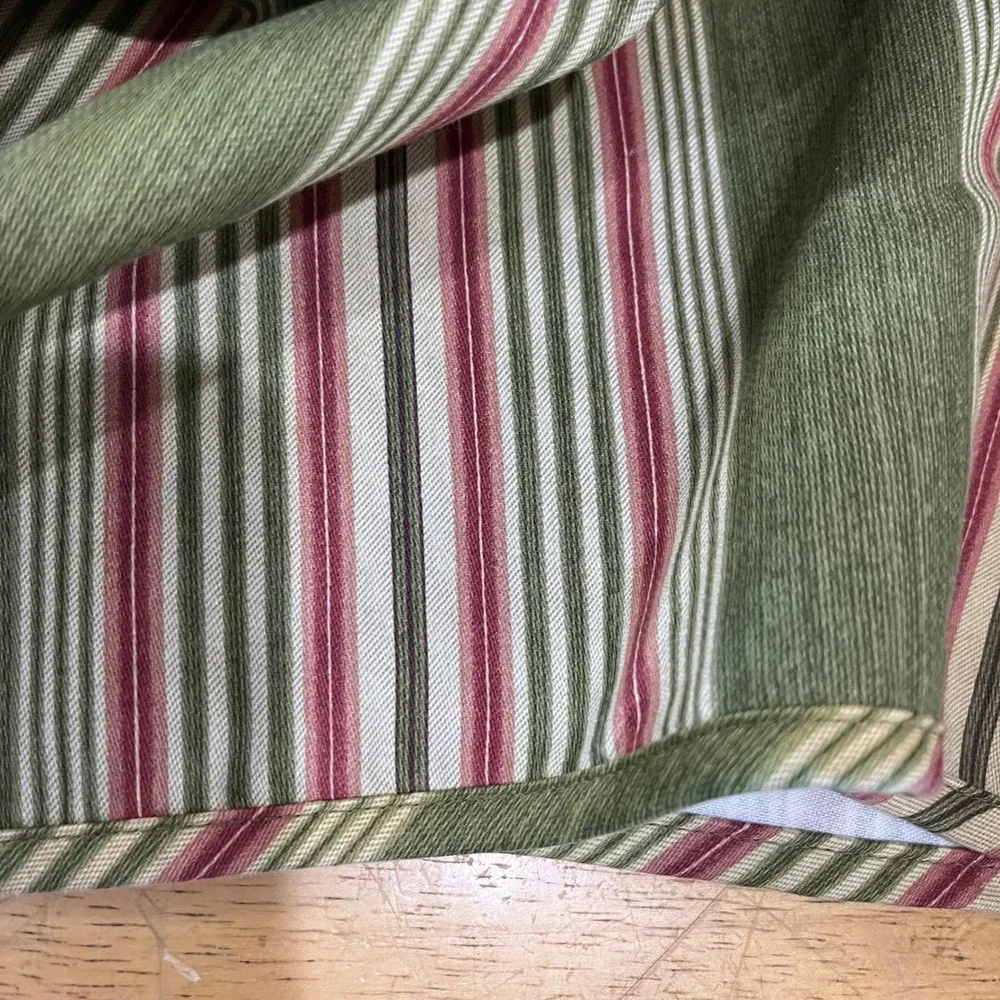 Waverly Home Classics Sweet Water Striped Pleated Window Valance Green Red 79x23